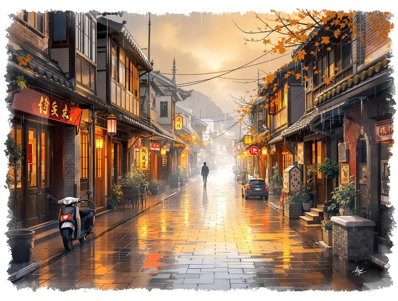 西红柿短剧作品《老街的雨》- 年代记忆题材短剧
